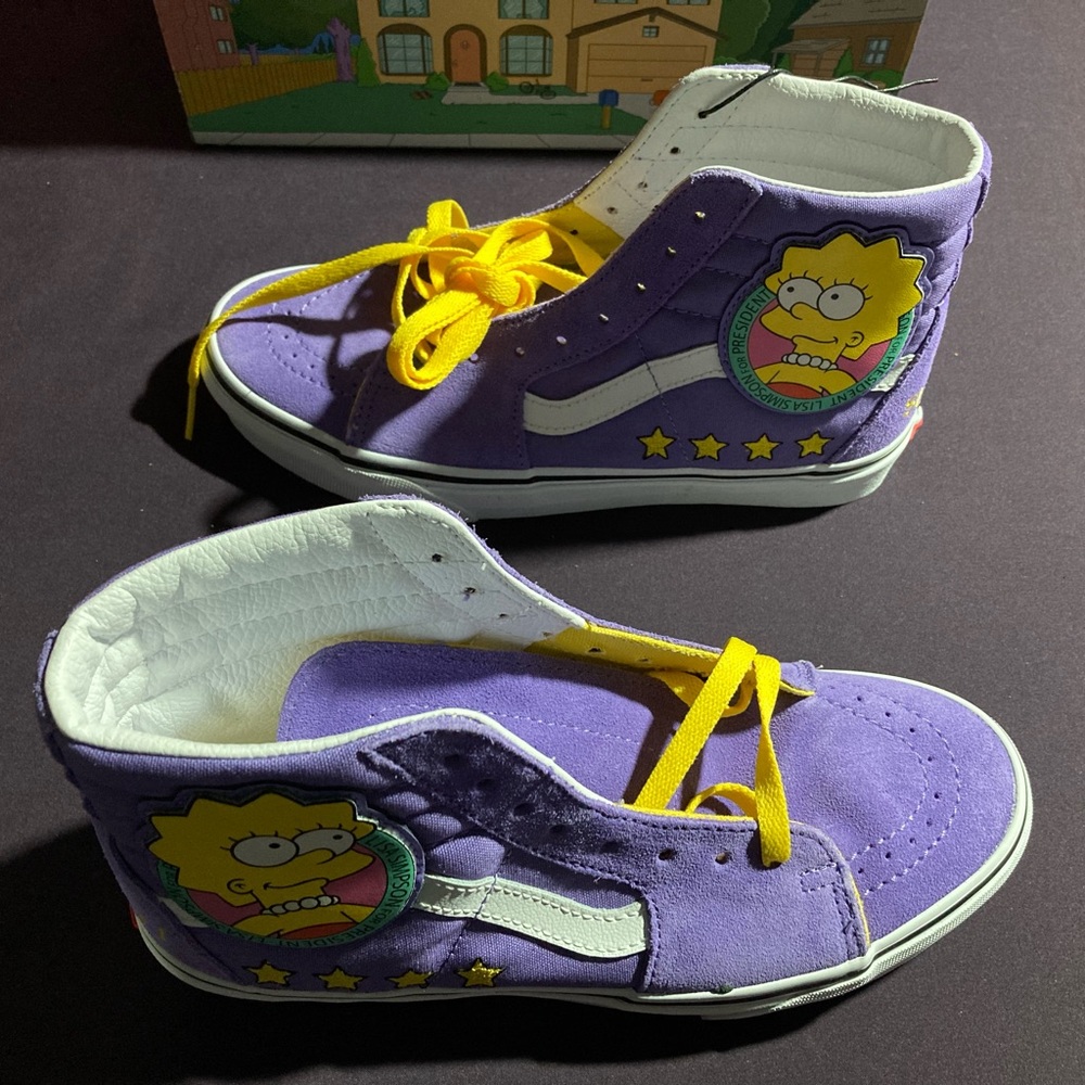 Vans Sk8-Hi x The Simpsons, Lisa 4 President, size 8 US Women.